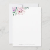 Invitation Réception fleurie botanique violet (Dos)