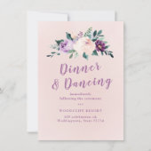 Invitation Réception fleurie botanique violet (Devant)