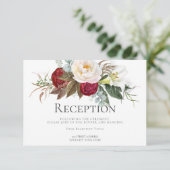 Invitation Réception | Fleurs de pivoine rouge ivoire Crimson (Debout devant)