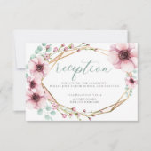 Invitation RÉCEPTION | Fleurs de printemps fraîches et feuill (Devant)