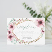 Invitation RÉCEPTION | Fleurs de printemps fraîches et feuill (Debout devant)