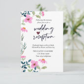 Invitation Réception Fleurs Roses Du Jardin (Debout devant)