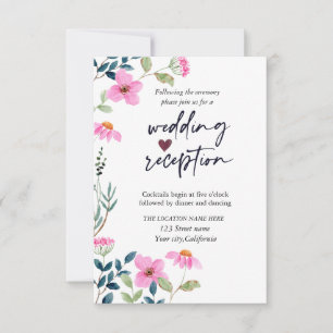 Invitation Réception Fleurs Roses Du Jardin