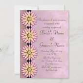 Invitation Réception Floral et Peachy Pink Mariage damassé (Devant)