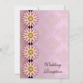Invitation Réception Floral et Peachy Pink Mariage damassé (Dos)