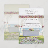 Invitation Réception Florale de Mariage sur la Plage (Devant / Derrière)