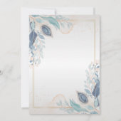 Invitation Réception florale de plume de paon à l'aquarelle (Dos)