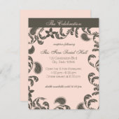 Invitation Réception Florale Paisley (Devant / Derrière)