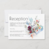 INVITATION RÉCEPTION FLORALE ROUGE & BLANC ÉLÉGANTE (Devant)