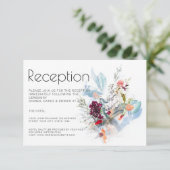 INVITATION RÉCEPTION FLORALE ROUGE & BLANC ÉLÉGANTE (Debout devant)