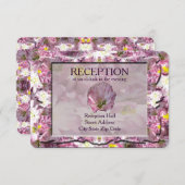 Invitation Réception Florale Victorian Mauve (Devant / Derrière)