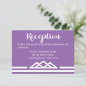 Invitation Réception Géométrique Triangle Violet Rétro (Debout devant)