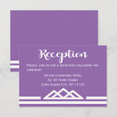 Invitation Réception Géométrique Triangle Violet Rétro (Devant / Derrière)