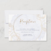 Invitation Réception | Gilded Rose Poussière Bleu Aquarelle (Devant)