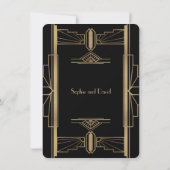 Invitation Réception Glam Gold 1920 Gatsby 1920 (Dos)