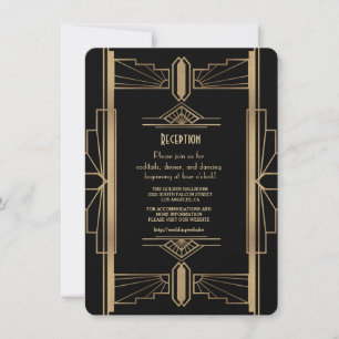 Invitation Réception Glam Gold 1920 Gatsby 1920