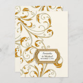 Invitation Réception Glam Old Hollywood Regency Cravate noire (Devant / Derrière)