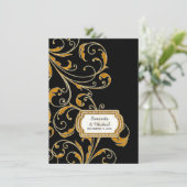 Invitation Réception Glam Old Hollywood Regency Cravate noire (Debout devant)
