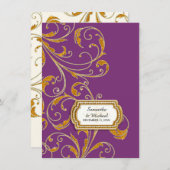 Invitation Réception Glam Old Hollywood Regency Cravate noire (Devant / Derrière)