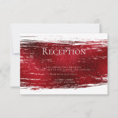 Invitation Réception | Gras Crimson Rouge Brush Stroke (Devant)