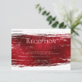 Invitation Réception | Gras Crimson Rouge Brush Stroke (Debout devant)