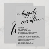 Invitation Réception grise du scénario Cœurs heureux pour tou (Devant / Derrière)