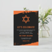 Invitation Réception Grunange Black Bar Mitzvah (Debout devant)
