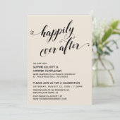 Invitation Réception Happily Ever After Hearts Script Cream (Debout devant)