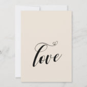 Invitation Réception Happily Ever After Hearts Script Cream (Dos)
