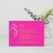 Invitation Réception Hébergement Mariage Rose Chaud (Debout devant)