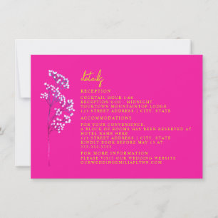 Invitation Réception Hébergement Mariage Rose Chaud