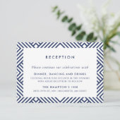 Invitation RÉCEPTION INSERT simple moderne geo marine motif (Debout devant)