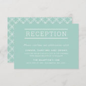 Invitation RÉCEPTION INSERTION simple moderne type menthe pas (Devant / Derrière)