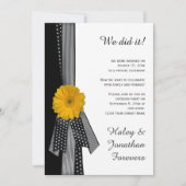 Invitation Réception Jaune Noir Blanc Seulement (Devant)