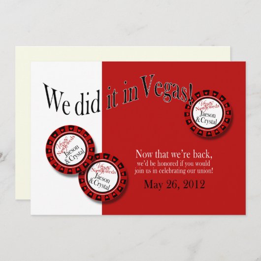 Invitation Réception Las Vegas DEMANDEZ-MOI 2 mettez votre no (Devant / Derrière)