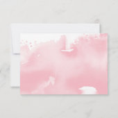 Invitation RÉCEPTION lettrage à la main mignon aquarelle bleu (Dos)