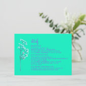 Invitation Réception Logement Neon Blue Détails Mariage (Debout devant)