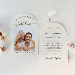 Invitation Réception Mariage à la crème Chic Arch