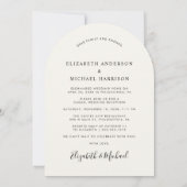 Invitation Réception Mariage à la crème Chic Arch (Dos)