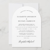 Invitation Réception Mariage Arche Photo Chic (Dos)