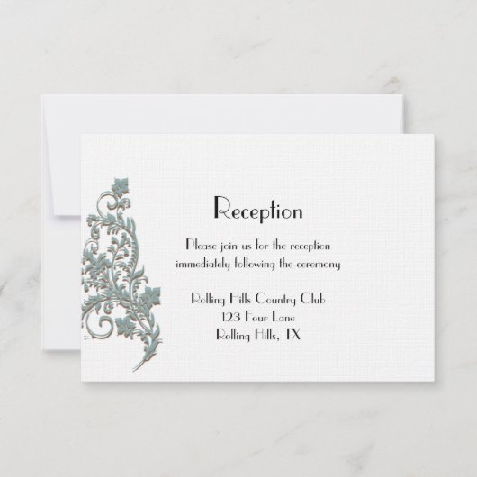 Invitation Réception Mariage Art Déco Turquoise Brown (Devant)