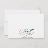 Invitation Réception Mariage Art Déco Turquoise Brown (Dos)