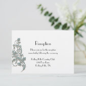 Invitation Réception Mariage Art Déco Turquoise Brown (Debout devant)