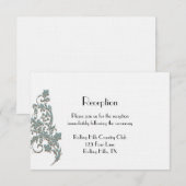 Invitation Réception Mariage Art Déco Turquoise Brown (Devant / Derrière)