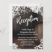 Invitation Réception Mariage Bois Baril Luminaires de dentell (Devant)
