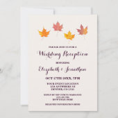 Invitation Réception Mariage de automne Feuille (Devant)