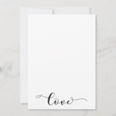 Invitation Réception Mariage Joli Script Noir Blanc Simple (Dos)