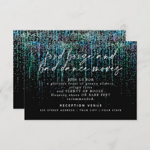 Invitation Réception Mariage moderne Parties scintillant Aqua