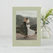 Invitation Réception Mariage moderne Sage Green Eloping (Debout devant)