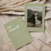 Invitation Réception Mariage moderne Sage Green Eloping